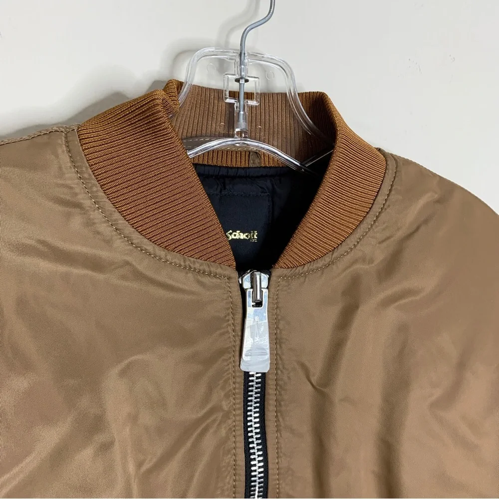 NEW Maje x Schott Boston Shearling Bomber Jacket (Sz FR 40 / US 8) Caramel - Picture 8 of 16